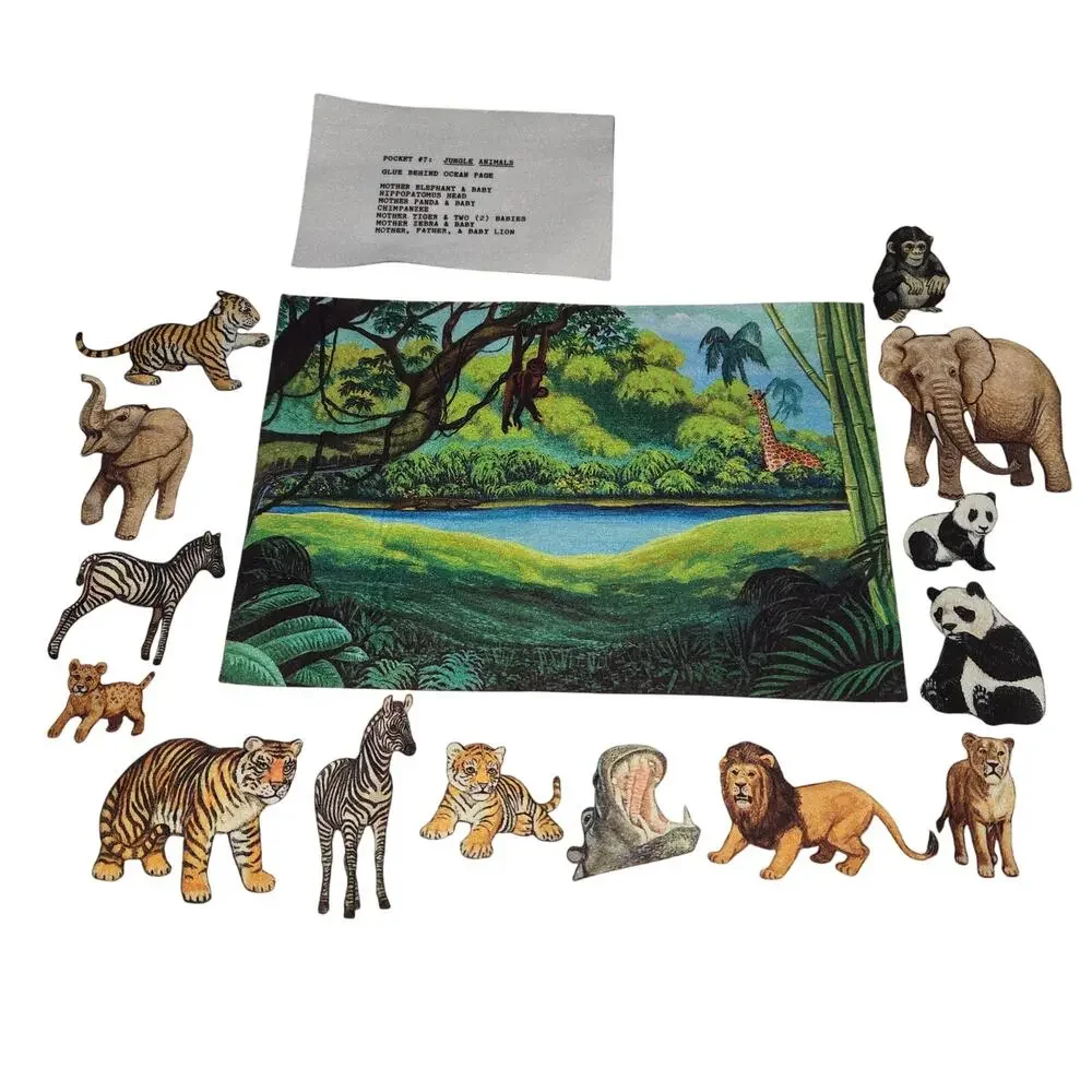 Unfinished Fabric Quiet Flannel Board Activity Book Animal‎ Habitats Farm 125+